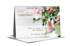 Christmas Snowy Holly Berries Cards  7.875